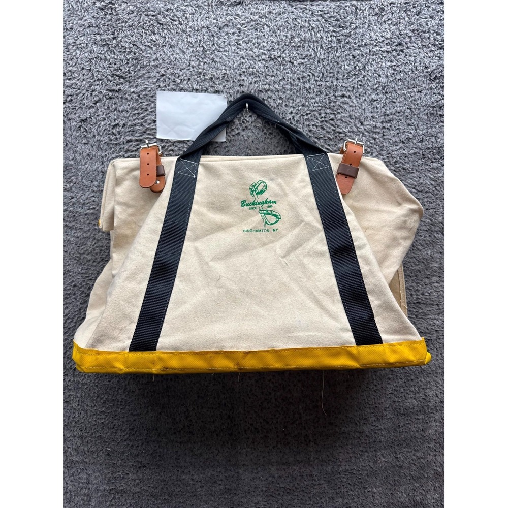 Vintage 2002 Buckingham 45331 Canvas Linesmen Equipment Tool Bag Beige